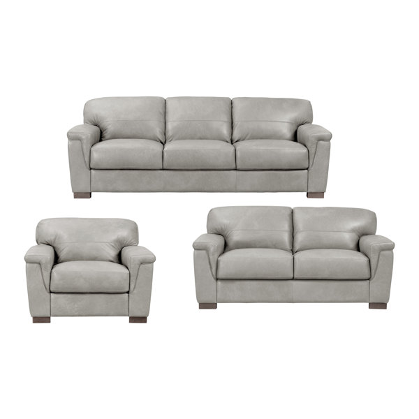 A&J Homes Studio 3 Piece Leather Living Room Set Wayfair